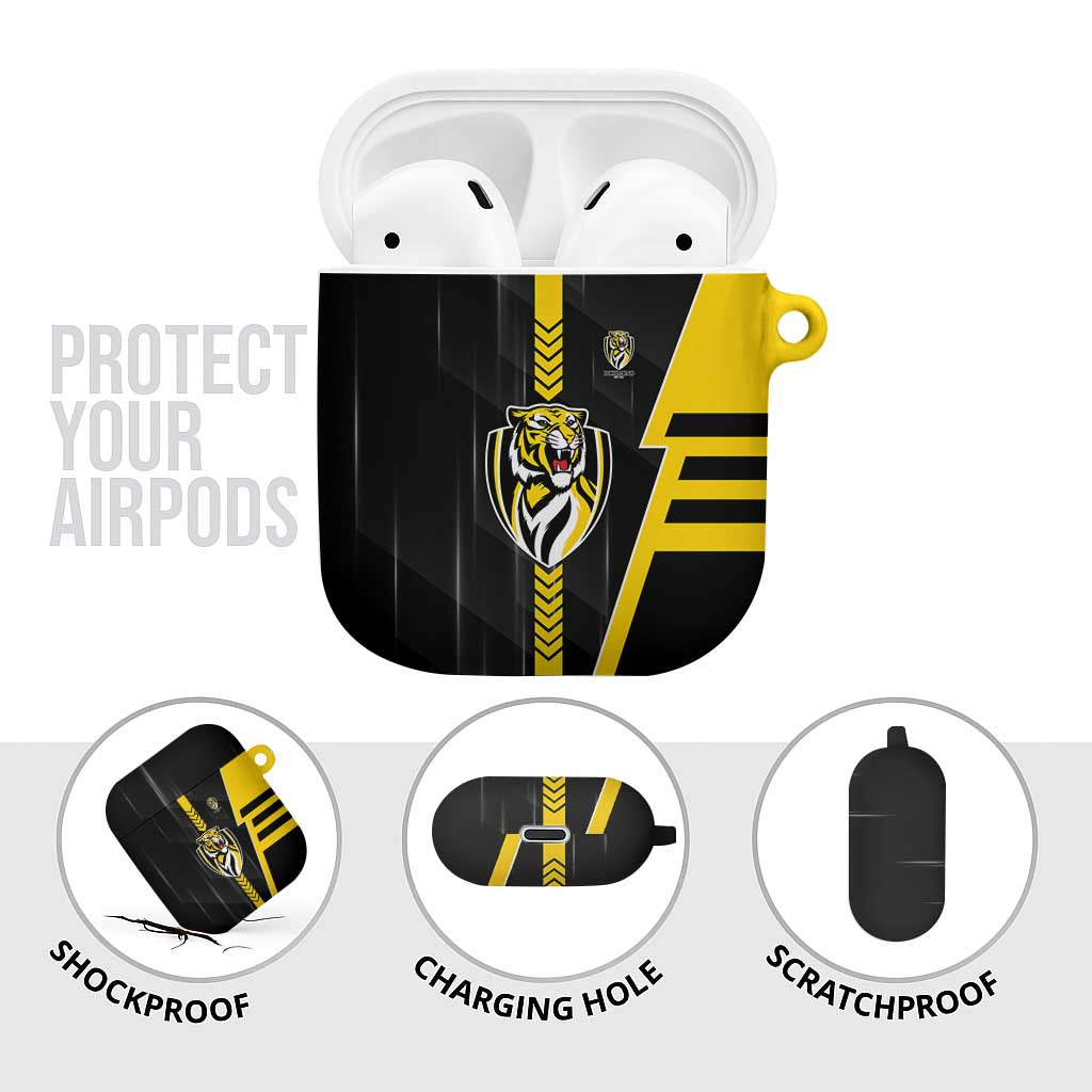 Richmond Tigers AirPods Case Modern Geometric Sports Graphic Style