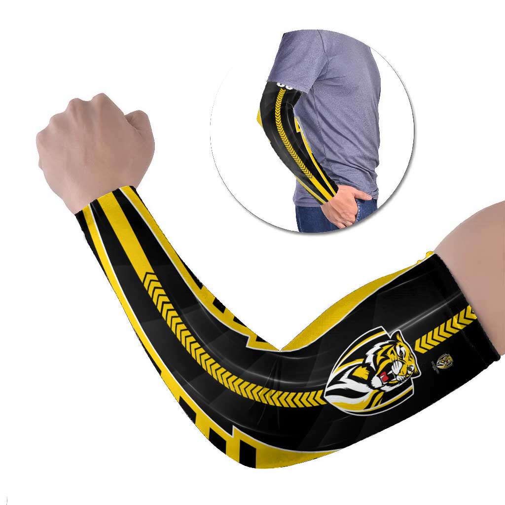 Personalized Richmond Tigers Arm Sleeves Modern Geometric Sports Graphic Style