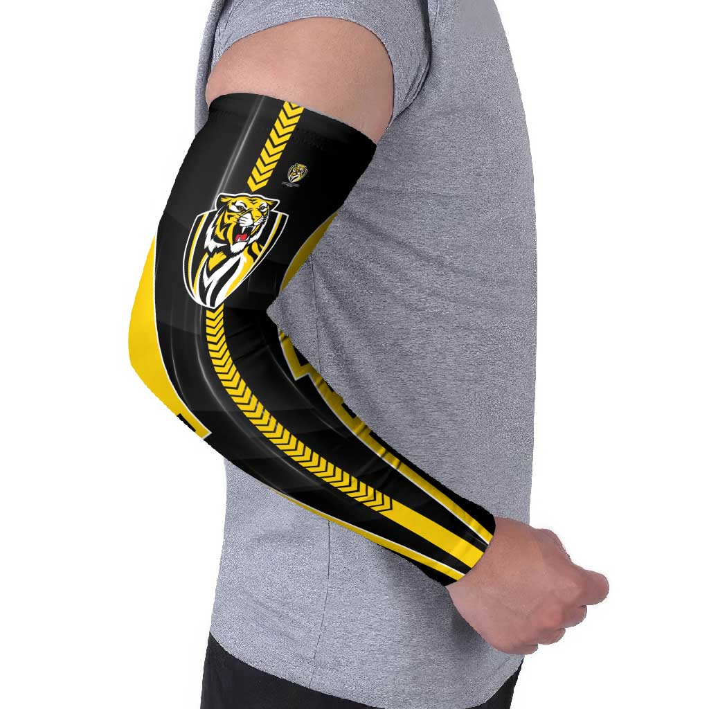Personalized Richmond Tigers Arm Sleeves Modern Geometric Sports Graphic Style