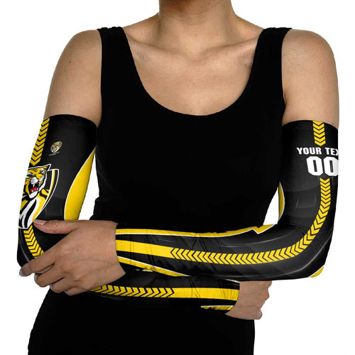 Personalized Richmond Tigers Arm Sleeves Modern Geometric Sports Graphic Style
