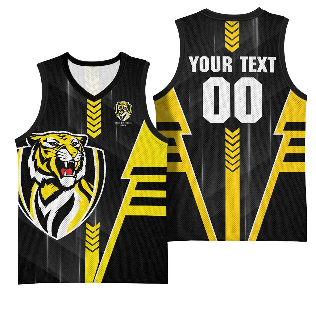 Personalized Richmond Tigers Basketball Jersey Modern Geometric Sports Graphic Style