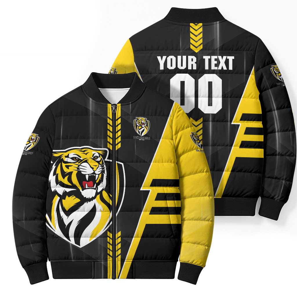 Personalized Richmond Tigers Bomber Puffer Jacket Modern Geometric Sports Graphic Style