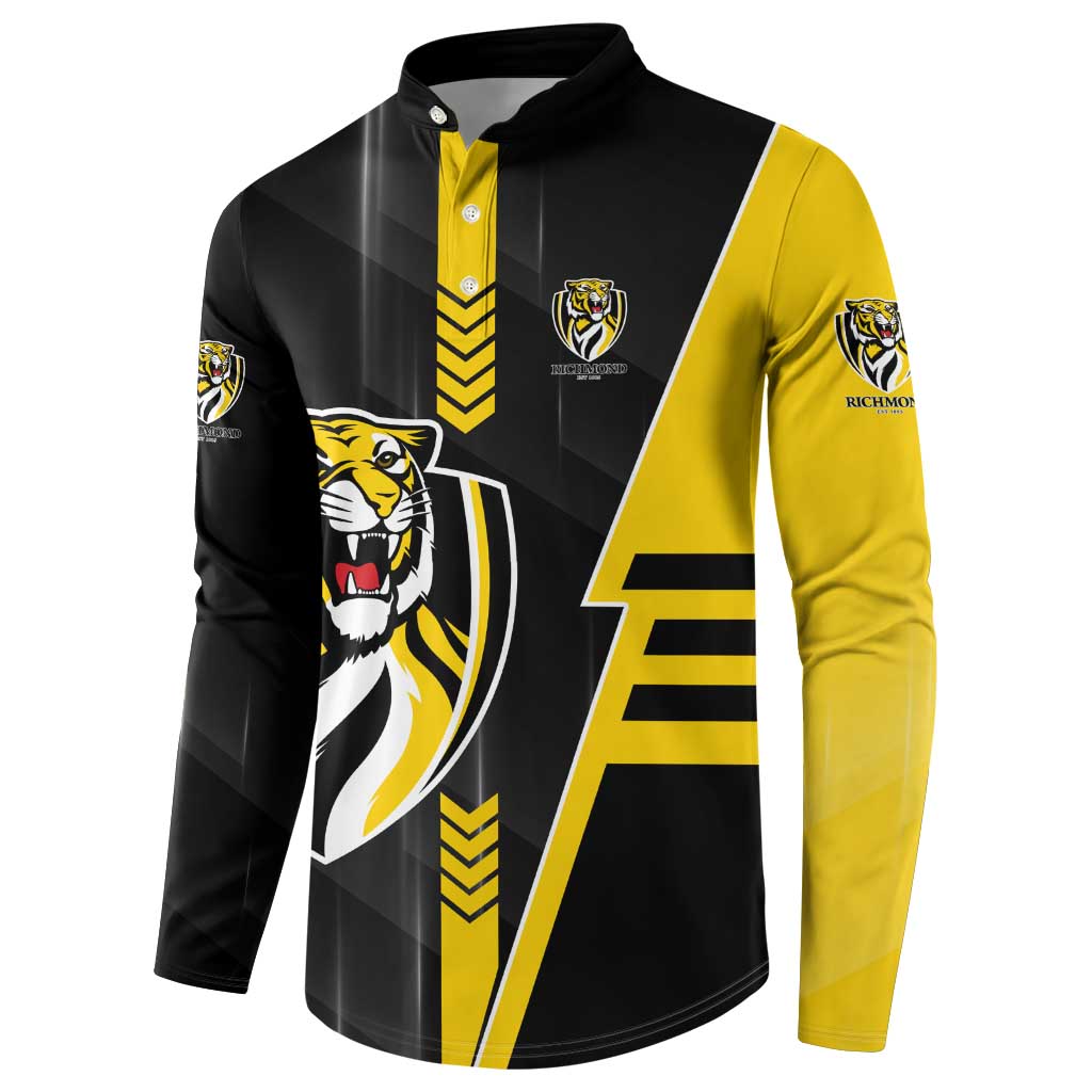 Personalized Richmond Tigers Button Sweatshirt Modern Geometric Sports Graphic Style