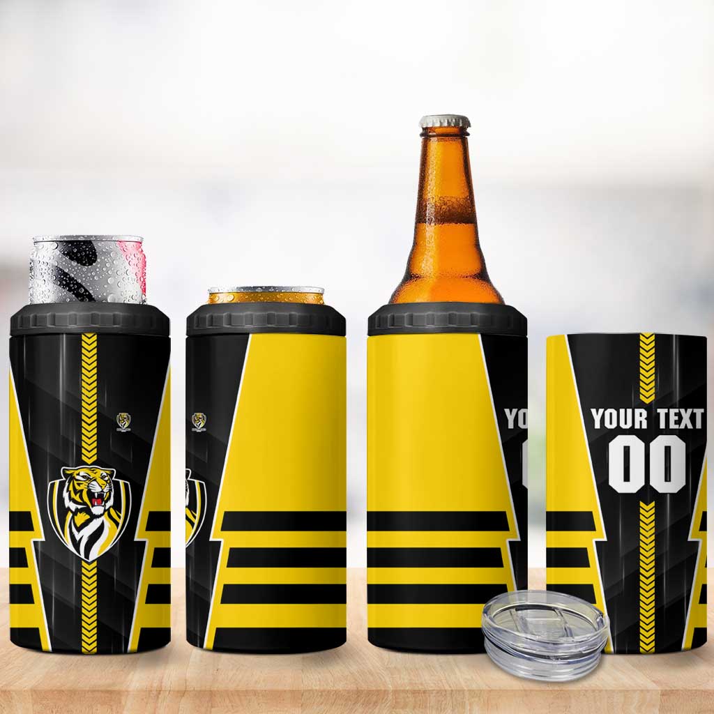 Personalized Richmond Tigers 4 in 1 Can Cooler Tumbler Modern Geometric Sports Graphic Style