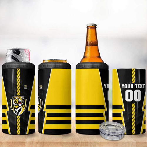 Personalized Richmond Tigers 4 in 1 Can Cooler Tumbler Modern Geometric Sports Graphic Style