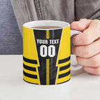 Personalized Richmond Tigers Ceramic Mug Modern Geometric Sports Graphic Style