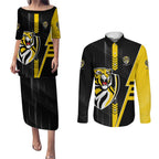 Personalized Richmond Tigers Couples Matching Puletasi and Long Sleeve Button Shirt Modern Geometric Sports Graphic Style