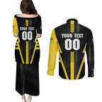 Personalized Richmond Tigers Couples Matching Puletasi and Long Sleeve Button Shirt Modern Geometric Sports Graphic Style