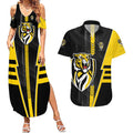 Personalized Richmond Tigers Couples Matching Summer Maxi Dress and Hawaiian Shirt Modern Geometric Sports Graphic Style