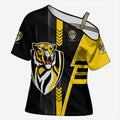 Personalized Richmond Tigers Cross Shoulder Shirt Modern Geometric Sports Graphic Style