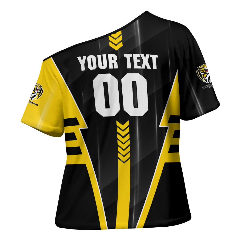 Personalized Richmond Tigers Cross Shoulder Shirt Modern Geometric Sports Graphic Style