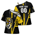 Personalized Richmond Tigers Cross Shoulder Shirt Modern Geometric Sports Graphic Style