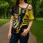 Personalized Richmond Tigers Cross Shoulder Shirt Modern Geometric Sports Graphic Style