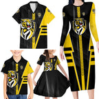 Personalized Richmond Tigers Family Matching Long Sleeve Bodycon Dress and Hawaiian Shirt Modern Geometric Sports Graphic Style