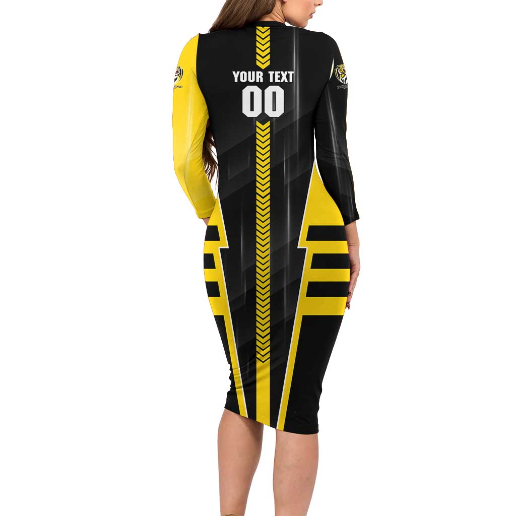 Personalized Richmond Tigers Family Matching Long Sleeve Bodycon Dress and Hawaiian Shirt Modern Geometric Sports Graphic Style