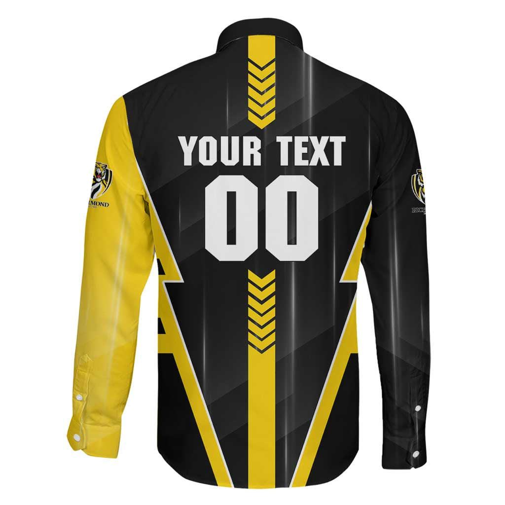 Personalized Richmond Tigers Family Matching Off The Shoulder Long Sleeve Dress and Hawaiian Shirt Modern Geometric Sports Graphic Style