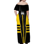 Personalized Richmond Tigers Family Matching Off Shoulder Maxi Dress and Hawaiian Shirt Modern Geometric Sports Graphic Style