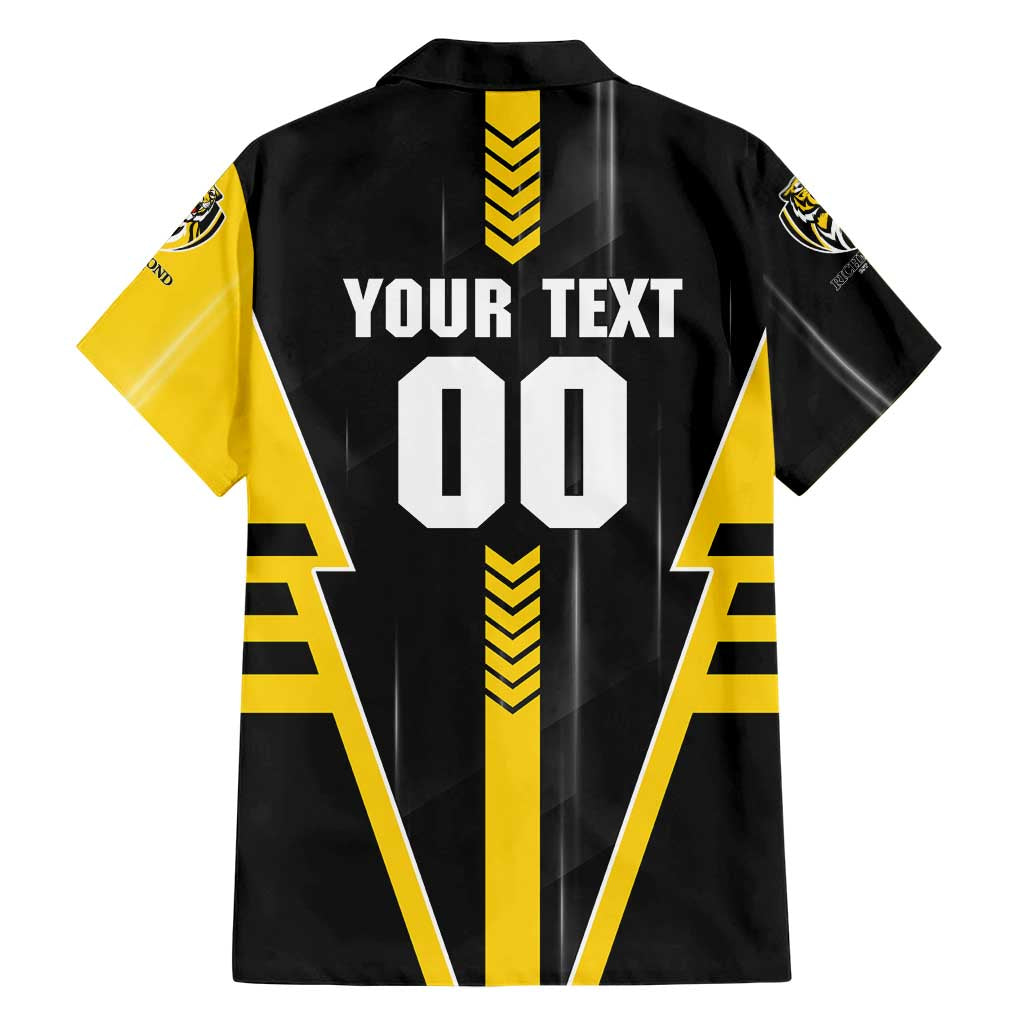 Personalized Richmond Tigers Family Matching Off Shoulder Short Dress and Hawaiian Shirt Modern Geometric Sports Graphic Style