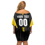 Personalized Richmond Tigers Family Matching Off Shoulder Short Dress and Hawaiian Shirt Modern Geometric Sports Graphic Style