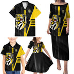 Personalized Richmond Tigers Family Matching Puletasi and Hawaiian Shirt Modern Geometric Sports Graphic Style