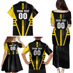 Personalized Richmond Tigers Family Matching Puletasi and Hawaiian Shirt Modern Geometric Sports Graphic Style