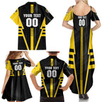 Personalized Richmond Tigers Family Matching Summer Maxi Dress and Hawaiian Shirt Modern Geometric Sports Graphic Style