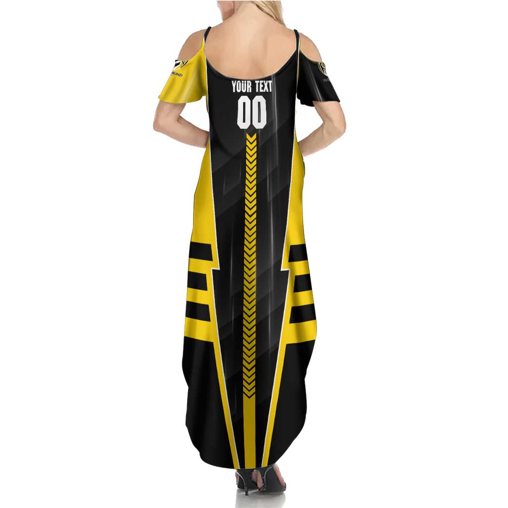 Personalized Richmond Tigers Family Matching Summer Maxi Dress and Hawaiian Shirt Modern Geometric Sports Graphic Style