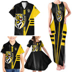 Personalized Richmond Tigers Family Matching Tank Maxi Dress and Hawaiian Shirt Modern Geometric Sports Graphic Style