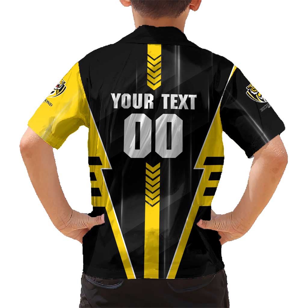 Personalized Richmond Tigers Family Matching Tank Maxi Dress and Hawaiian Shirt Modern Geometric Sports Graphic Style