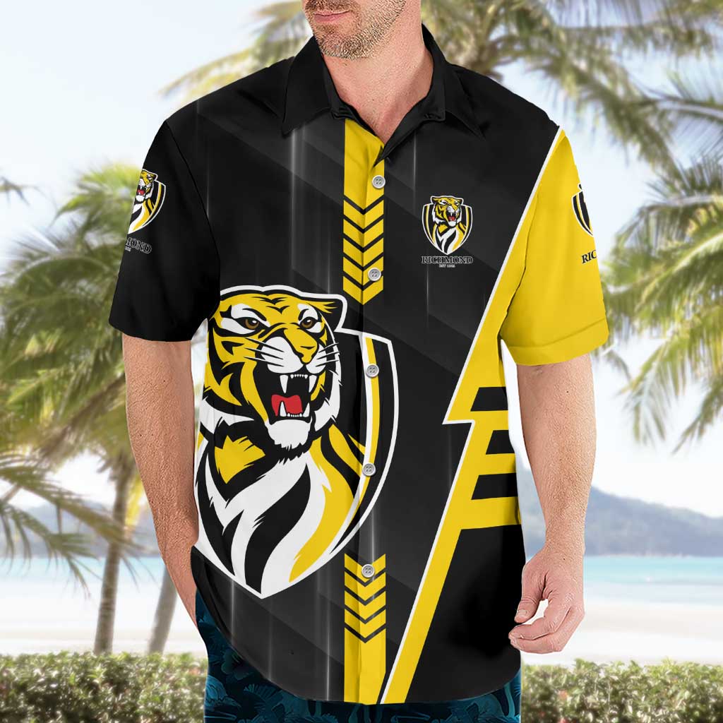 Personalized Richmond Tigers Hawaiian Shirt Modern Geometric Sports Graphic Style