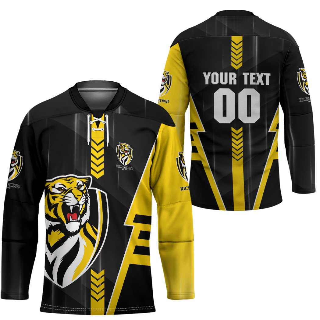 Personalized Richmond Tigers Hockey Jersey Modern Geometric Sports Graphic Style