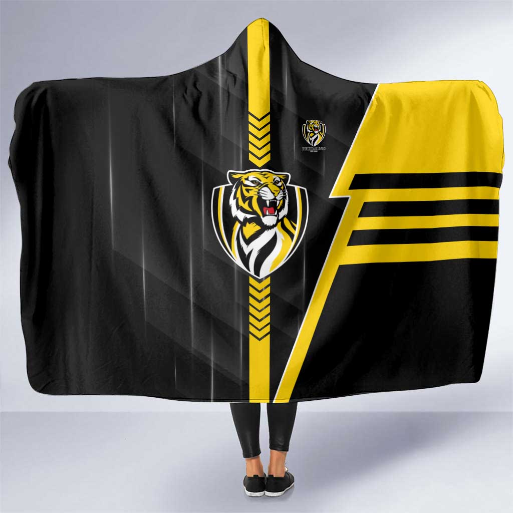 Richmond Tigers Hooded Blanket Modern Geometric Sports Graphic Style