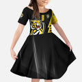 Personalized Richmond Tigers Kid Short Sleeve Dress Modern Geometric Sports Graphic Style