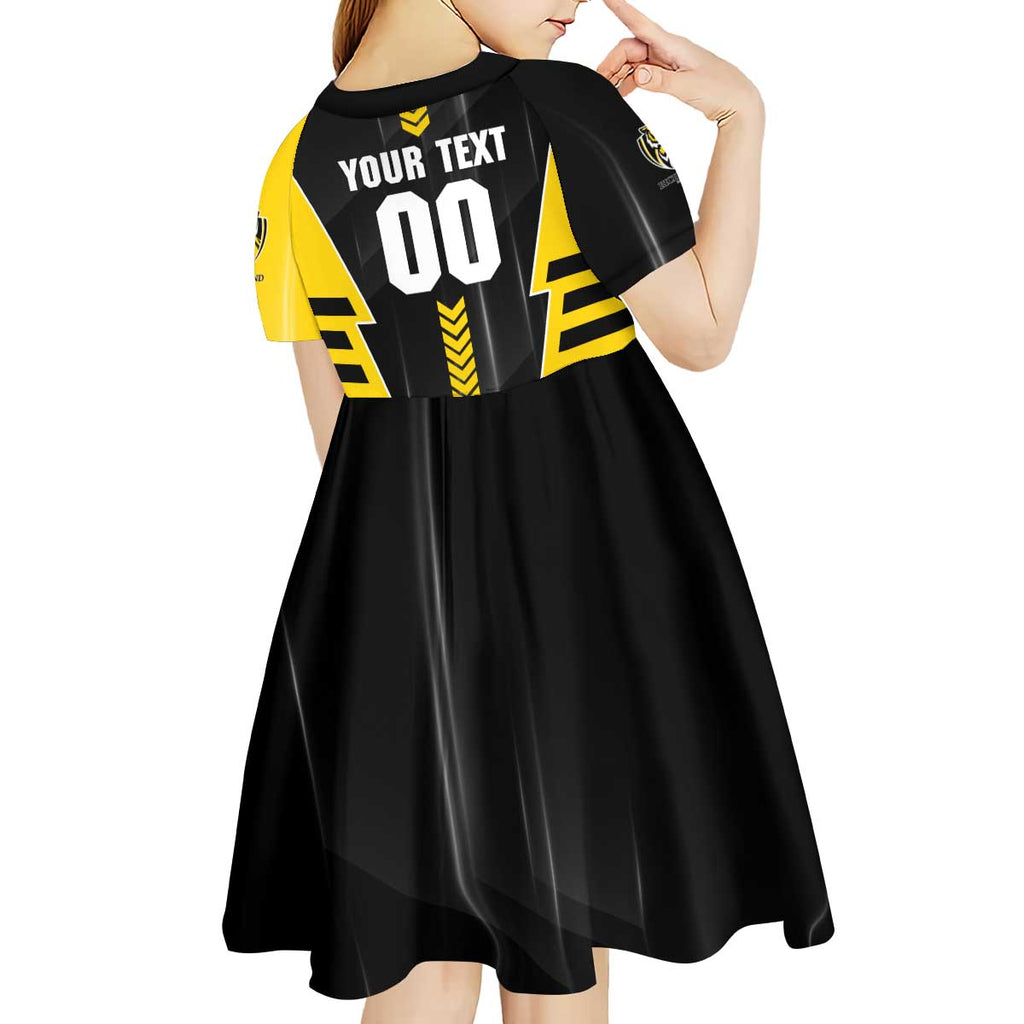 Personalized Richmond Tigers Kid Short Sleeve Dress Modern Geometric Sports Graphic Style
