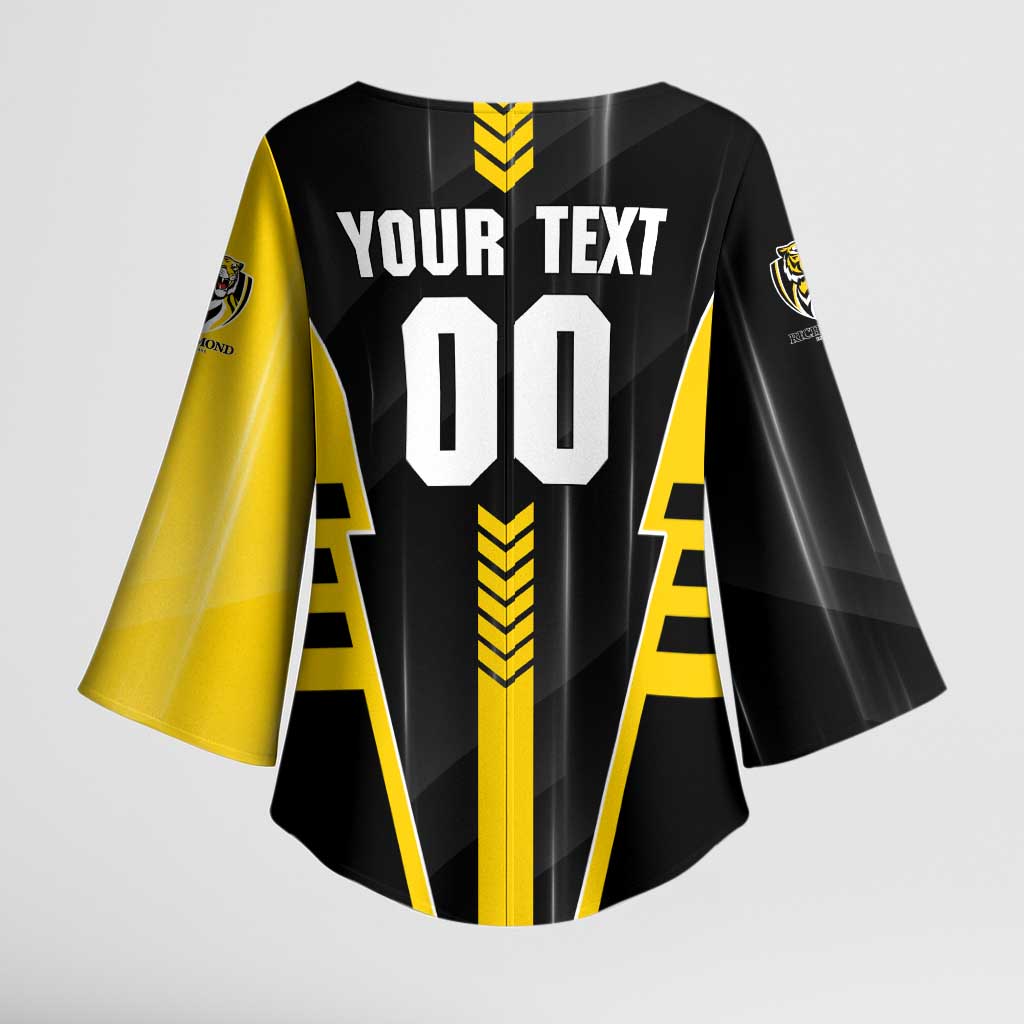 Personalized Richmond Tigers Kimono Sleeve Blouse Modern Geometric Sports Graphic Style
