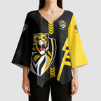 Personalized Richmond Tigers Kimono Sleeve Blouse Modern Geometric Sports Graphic Style