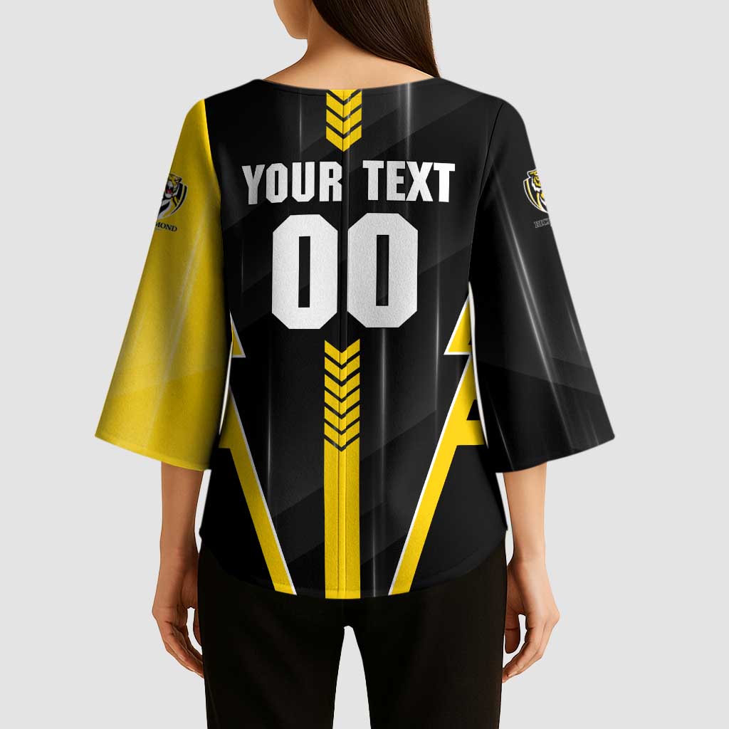 Personalized Richmond Tigers Kimono Sleeve Blouse Modern Geometric Sports Graphic Style