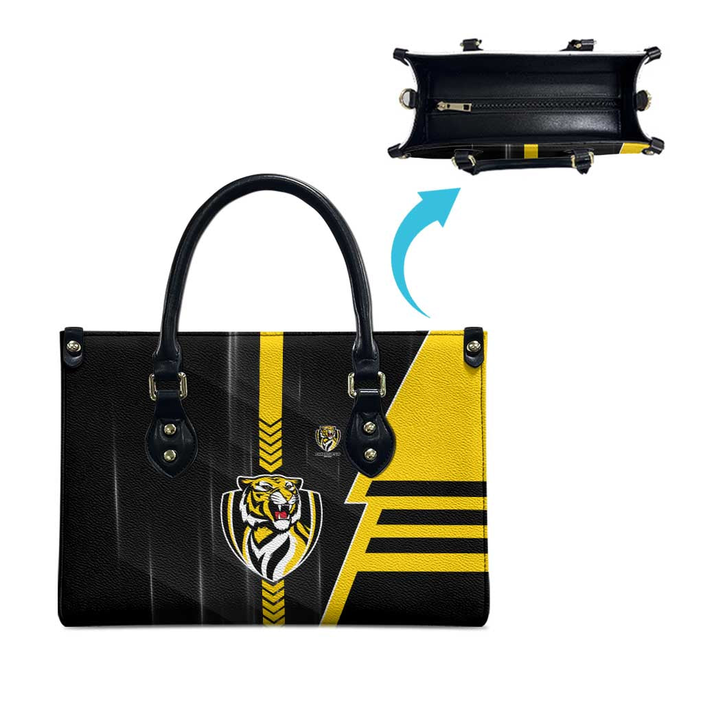 Richmond Tigers Leather Bag Modern Geometric Sports Graphic Style