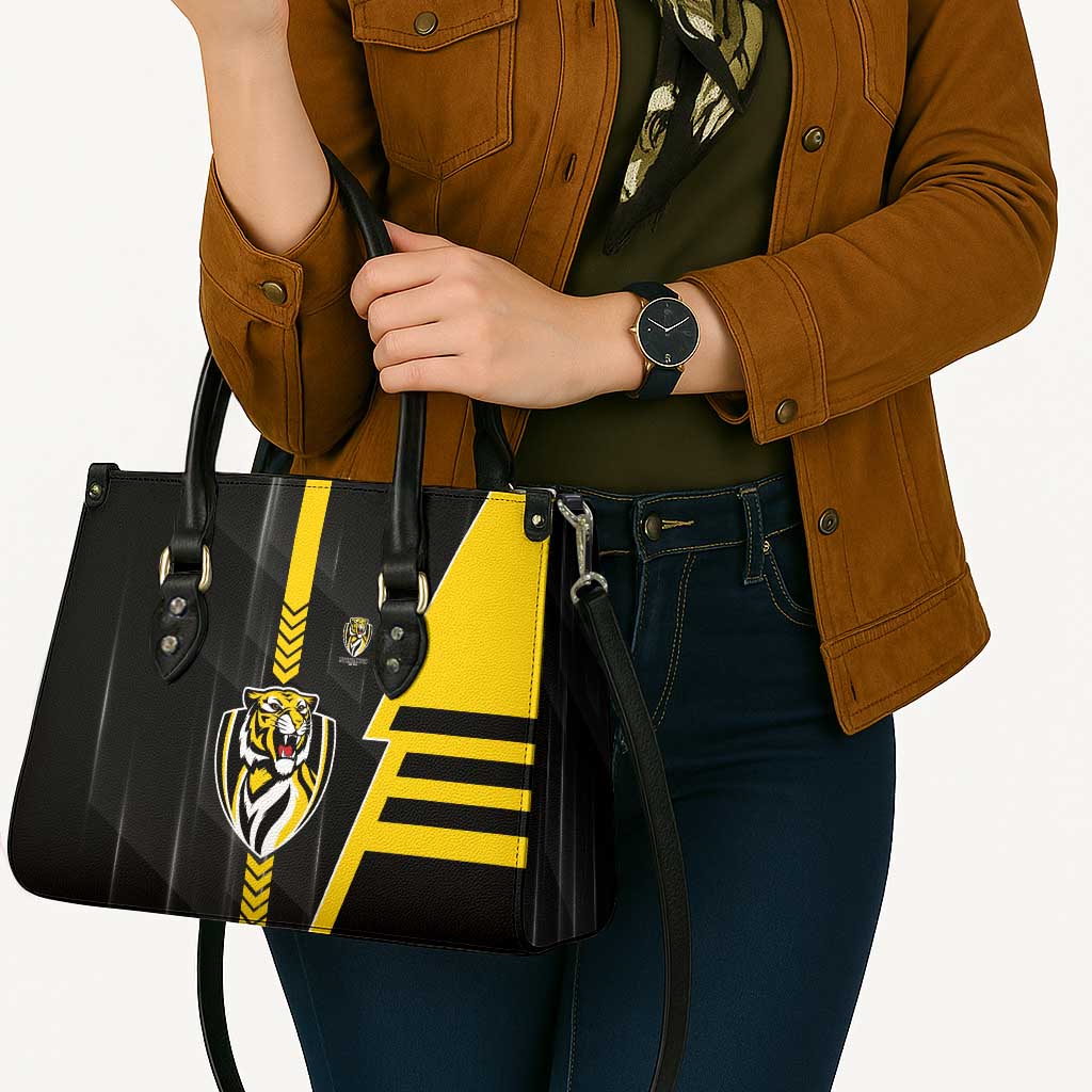 Richmond Tigers Leather Bag Modern Geometric Sports Graphic Style