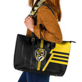 Richmond Tigers Leather Tote Bag Modern Geometric Sports Graphic Style