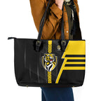 Richmond Tigers Leather Tote Bag Modern Geometric Sports Graphic Style
