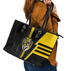 Richmond Tigers Leather Tote Bag Modern Geometric Sports Graphic Style