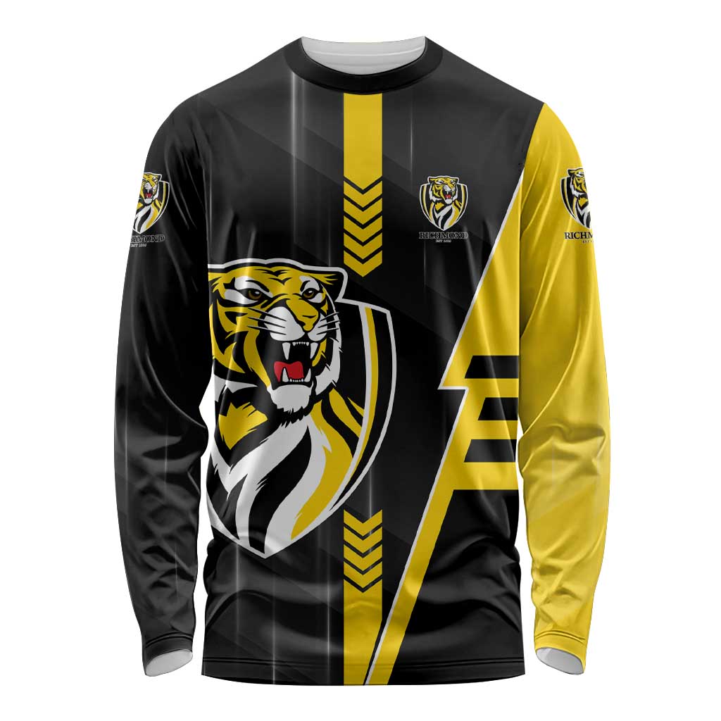 Personalized Richmond Tigers Long Sleeve Shirt Modern Geometric Sports Graphic Style