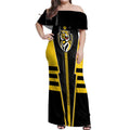 Personalized Richmond Tigers Off Shoulder Maxi Dress Modern Geometric Sports Graphic Style
