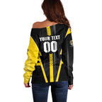 Personalized Richmond Tigers Off Shoulder Sweater Modern Geometric Sports Graphic Style