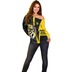 Personalized Richmond Tigers Off Shoulder Sweater Modern Geometric Sports Graphic Style