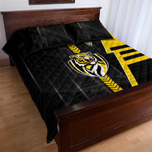 Richmond Tigers Quilt Bed Set Modern Geometric Sports Graphic Style