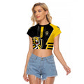 Personalized Richmond Tigers Raglan Cropped T Shirt Modern Geometric Sports Graphic Style