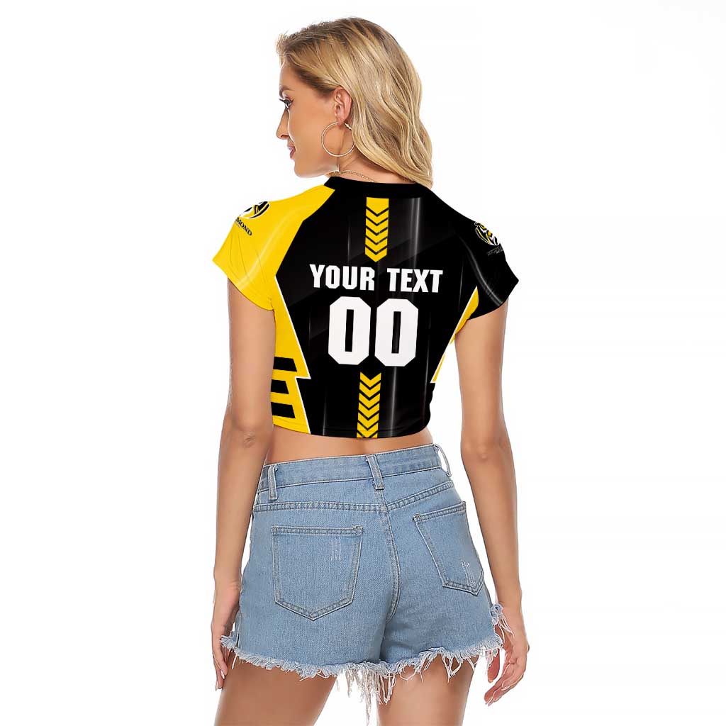 Personalized Richmond Tigers Raglan Cropped T Shirt Modern Geometric Sports Graphic Style