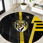 Richmond Tigers Round Carpet Modern Geometric Sports Graphic Style